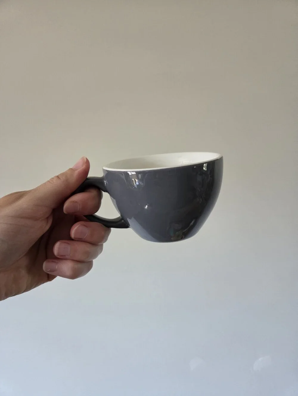 Set of 2 Breville Grey Latte Art Espresso Cups with Measurement Markings